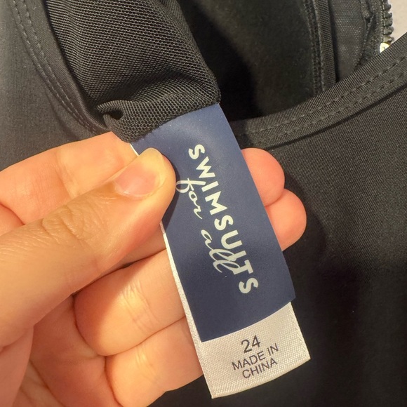 Swimsuits for All tropical zipper front one piece swimsuit - Picture 3 of 4